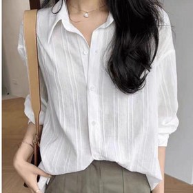 تصویر شومیز سفید نخی 