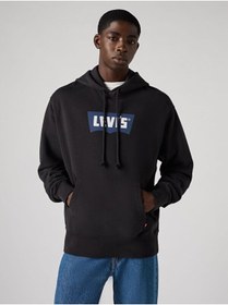 تصویر سویشرت مردانه اورجینال لیوایز مشکی Levi's A738600190 هودی گرافیکی ممتاز 