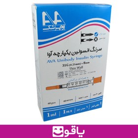 تصویر سرنگ انسولین آوا - 1ml G30*8mm AVA Unibody Insulin Syringe