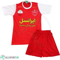 تصویر پیراهن شورت بچگانه اول پرسپولیس با چاپ نام شماره رفیعی Perspolis 2023-24 Home Soccer Jersey Kids Shirt+Short 