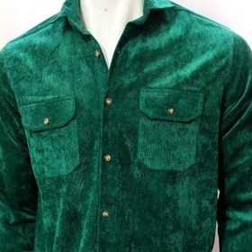 تصویر پیراهن مردانه مخمل نخ کبریتی عکس غیرژرنال جیب پاکتی پارچه خارجی اعلا - L 