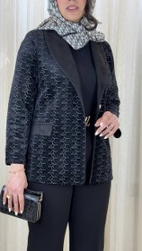 تصویر کت مخمل مشکی مجلسی پرنسا 