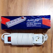 تصویر محافظ برق فردان الکتریک ۴ خانه ارت دار با کابل ۳ متری 