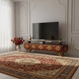 تصویر میز تلویزیون نقش آکام چوب طرح شهداد سایز 160 