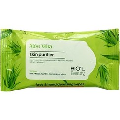 تصویر دستمال مرطوب پاک کننده آرایش بیول BIOL مدل Aloe Vera بسته 10 عددی 