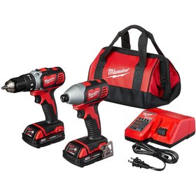 تصویر پک دریل چکشی و پیچبند شارژی میلواکی مدل 22-2691 Milwaukee 2691-22 18-Volt Compact Drill and Impact Driver Combo Kit