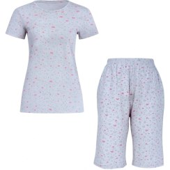 تصویر ست تی شرت آستین کوتاه و شلوارک راحتی زنانه مدل AM049 