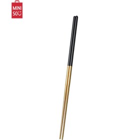 تصویر چاپ استیک مینیسو، مدل MINISO AU Elegant High Quality Chopsticks، طرح مجلسی، مشکی/طلایی 