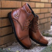 تصویر نیم بوت مردانه مدل Farnod چرم مشکی 