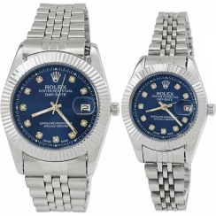 تصویر ست ساعت مچی رولکس ROLEX طرح دیت جاست مدل 2014 ROLEX men's and women's wristwatch set model - 2014