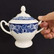 تصویر قندان چینی توس مدل گل پاروس بسته 1 عددی با ارسال رایگان 