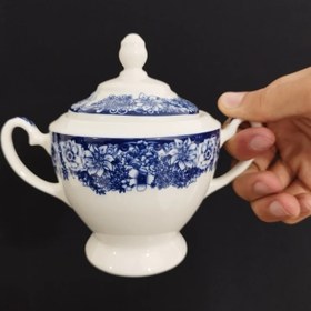 تصویر قندان چینی توس مدل گل پاروس بسته 1 عددی با ارسال رایگان 