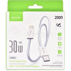 تصویر کابل شارژ باوین مدل Cb325 2M تایپ سی به آیفون PD Bavin charging cable model Cb325 2M Type C to iPhone PD