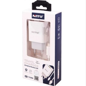 تصویر شارژر دیواری فست شارژ NITU NT-TC66F با کابل لایتنینگ 