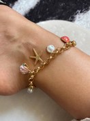 تصویر پابند زنانه طرح Starfish رنگ طلایی 