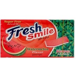 تصویر آدامس بدون قند فرش با طعم هندوانه - جعبه 24 عددی Fresh smile Sugar-free chewing gum with watermelon flavor - box of 24 pieces