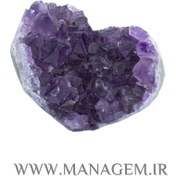 تصویر خوشه سنگ آمیتیست اروگوئه طرح قلب 