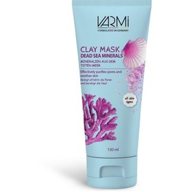 تصویر ماسک صورت خاک رسی وارمی حاوی عصاره جلبک دریایی Clay Mask Dead Sea Minerals 150ml VARMI