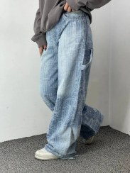 تصویر شلوار بگ جین زنانه جنس ترک کد 104 