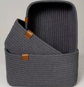 تصویر سبد نظم دهنده خانه و کمد و کشو مستطیلی - کوچک25*17 ارتفاع 8 / کرم تیره 