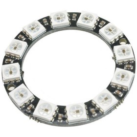 تصویر ماژول 12 تایی LED RGB حلقه‌ای WS2812B 