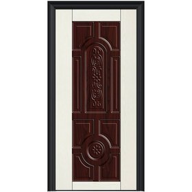 تصویر درب اتاقی اچ پی ال ملامینه طرح کسری گلدار - دو رو روکش HPL HPL anti-scratch melamine room door with floral design