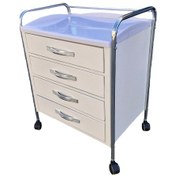 تصویر ترولی پزشکی فلزی ۴ کشو مدل ۶۱۹ 