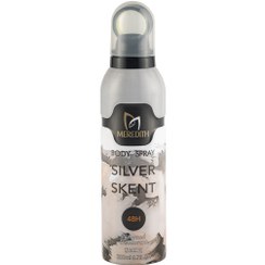 تصویر اسپری خوشبو کننده بدن مردانه مردیت مدل Silver Skent حجم ۲۰۰ میلی لیتر با رایحه شیرین و ماندگاری ۴۸ ساعت 
