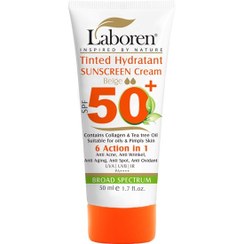 تصویر ضدآفتاب 6کاره رنگی اس پی اف 50 مناسب پوست چرب لابورن Laboren 56 Action In 1 Tinted Sunscreen Cream Spf50 For Oily Skin