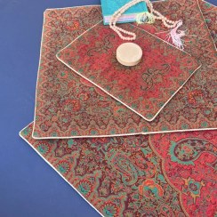 تصویر سجاده جانماز ترمه قرمز مدل شاه پسند 