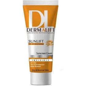 تصویر کرم ضد آفتاب بی رنگ مناسب پوست خشک spf50 حجم 40میل درمالیفت Dermalift Sunlift Spf50 Sunscreen Cream For Dry And Normal S 