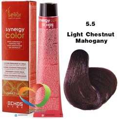 تصویر سلیار 5.5 اچ اس لاین رنگ موی سینرژی فاقد آمونیاک شاه بلوطی روشن ماهاگونی - قهوه ای روشن ماهگونی light chestnut mahogany 