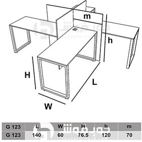 تصویر میز گروهی پلاس مدل G123 