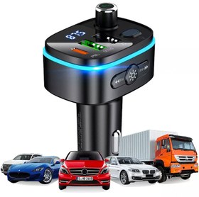 تصویر شارژر فندکی سریع و FM پلیر هوکو HOCO Car charger Fast PD20W+QC3.0 BT FM transmitter E62 