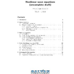 تصویر دانلود کتاب Nonlinear Wave Equations معادلات موج غیر خطی