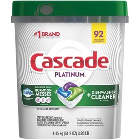 تصویر قرص ماشین ظرفشویی Cascade سری Platinum بسته 92 عددی Cascade Platinum Action Pacs, 16x Power, Fresh Scent, 92 Count