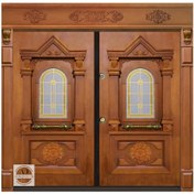 تصویر درب ضد سرقت دولنگه تاوریژ روکش راش 