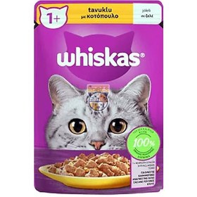 تصویر پوچ گربه ویسکاس ترکیه طعم مرغ در ژله 85 گرم Whiskas Mix Chicken 85g