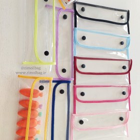 تصویر مینی بگ یا جامدادادی فِلَت Small transparent bag or Transparent flat pencil holder