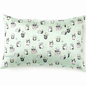 تصویر روبالشی ساتن ابریشم طرح پاندا سبز روشن 