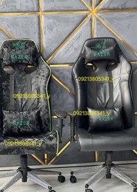 تصویر صندلی گیمینگ مشکی و چریکی 