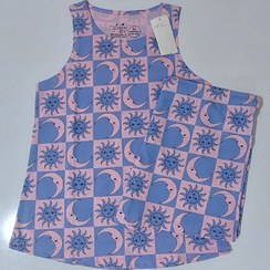 تصویر ست تاپ و شورتک زنانه نخ پنبه اچ اند ام قواره دار بنگلادشی Set Top and short H&M