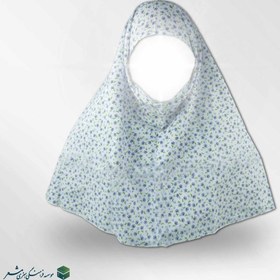 تصویر مقنعه سفید گلدار 