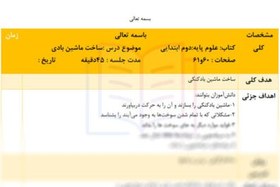 تصویر طرح درس ساخت ماشین بادی علوم دوم ابتدایی 