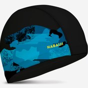 تصویر کلاه شنا نابایجی - دکتلون Nabaiji Swimming Cap - Printed Fabric - Size M - Black / Blue 