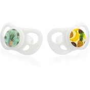 تصویر پستانک ارتودنسی+۶ ماه تویست شیک Twistshake طرح موز و آناناس بسته دو عددی 