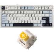 تصویر کیبورد بی سیم گیمینگ AULA F75 GLACIER BLUE CRESCENT SWITCH 