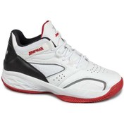 تصویر کفش بسکتبال ورزشی سفید سیاه قرمز - 5095 