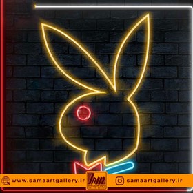 تصویر تابلو نئون طرح خرگوش شماره 2+آداپتور+ارسال رایگان+ضمانت سلامت ۱ ماهه کالا - 40*60 سانتی متر 
