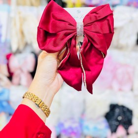 تصویر پاپیون ساتن نگینی 